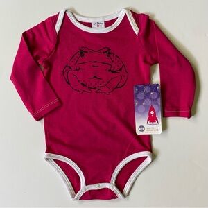 Frog Shirt Size 3-6 Months NWT Snap Top Cotton Baby Blastoff Pink White Toad New